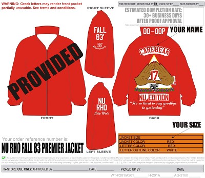 Devastating Diva Nu Rho Chapter Fall 83 Premier Line Jacket, Red