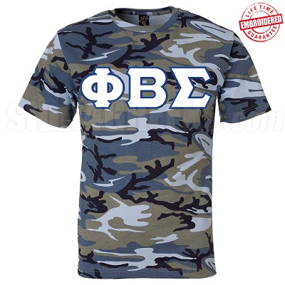 Phi beta Sigma Blue Woodland Camo T-Shirt 