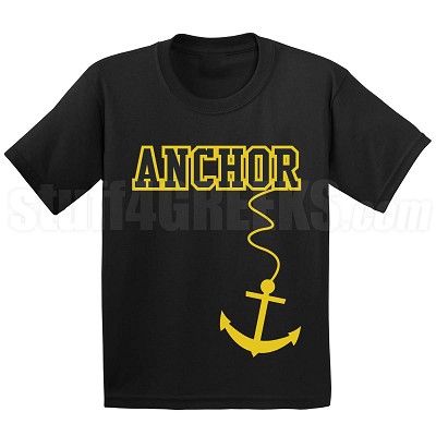 Anchor T-Shirt, Black/Old Gold 