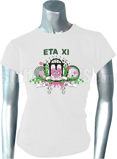 White Alpha Kappa Alpha Eta Xi Ribbon T-Shirt 