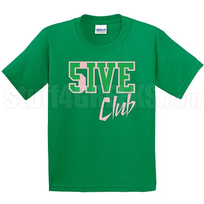 5/Five Club T-Shirt, Kelly/Pink 