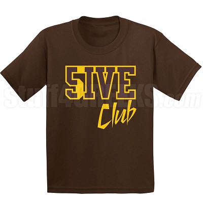 5/Five Club T-Shirt, Brown/Gold 