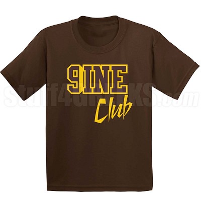  9/Nine Club T-Shirt, Brown/Gold 