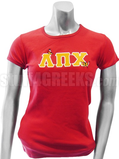 Lambda Pi Chi Butterflies T-Shirt, Red 