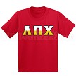 Lambda Pi Chi Half Letters T-Shirt, Red 