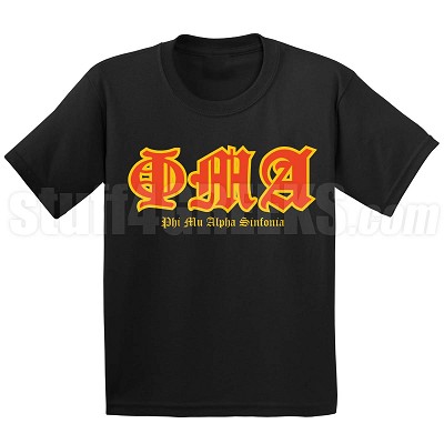 Phi Mu Alpha Old English T-Shirt, Black 