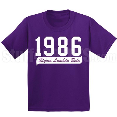 1986 Sigma Lambda Beta T-Shirt, Purple 